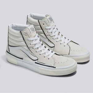 NEW MENS VANS SK8 HI RECONSTRUCT SHOES IN SIZE 10us MARSHMALLOW WHITE
